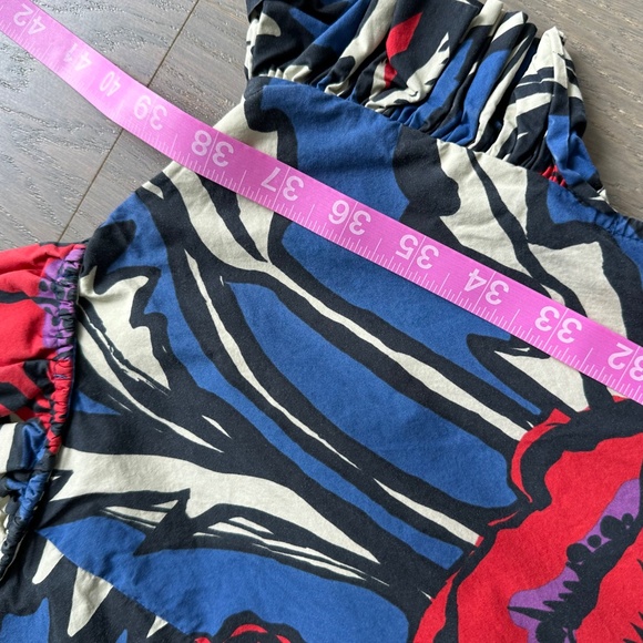 La DoubleJ Short and Sassy Red Blue Cotton Poplin Fit Flare Mini Dress SMALL - Picture 11 of 12